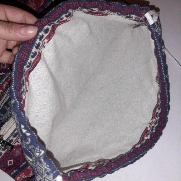 J.M. Bangkok Canvas Backpack Drawstring Gym Bag Ethnic Bohemian w/zip Pocket - Picture 6 of 11
